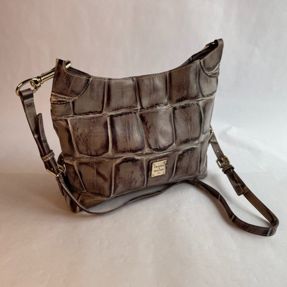 Dooney & Bourke Grey Alligator Leather Shoulder Bag